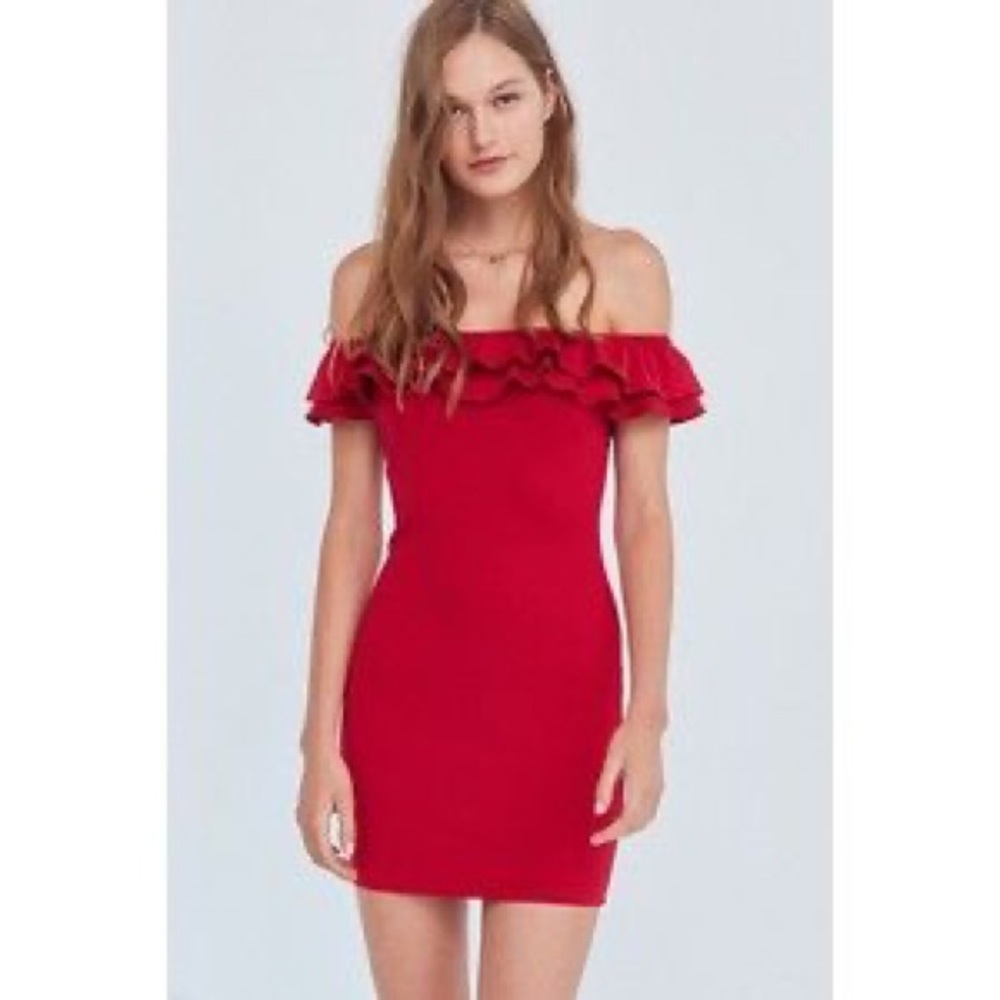 Silence + Noise off the shoulder ruffle dress